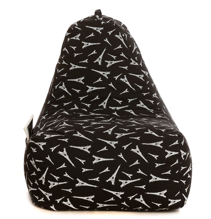 Style Homez XXL HACKEY BEAN BAG, Cotton Canvas Abstract Printed, Filled With Beans Fillers