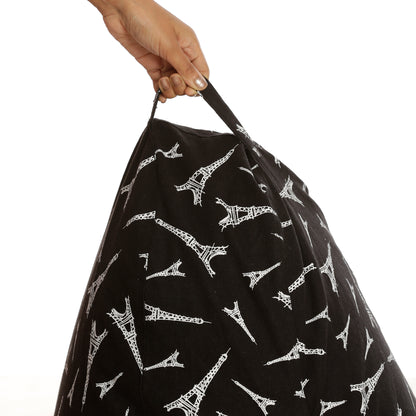 Style Homez XXL HACKEY BEAN BAG, Cotton Canvas Abstract Printed, Filled With Beans Fillers