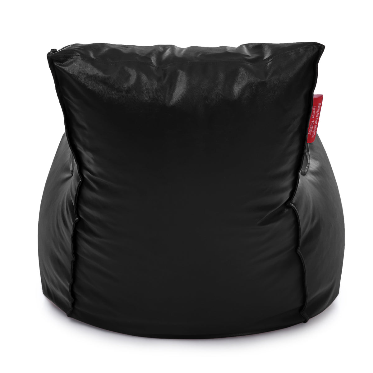 Style Homez MAMBO, Premiu Leatherette XL Size Bean Bag Lounger Black Color Filled with Beans Fillers