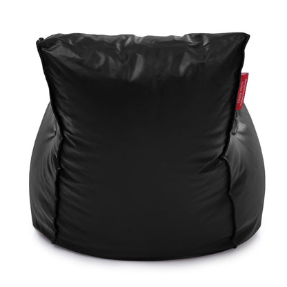 Style Homez MAMBO, Premiu Leatherette XL Size Bean Bag Lounger Black Color Filled with Beans Fillers
