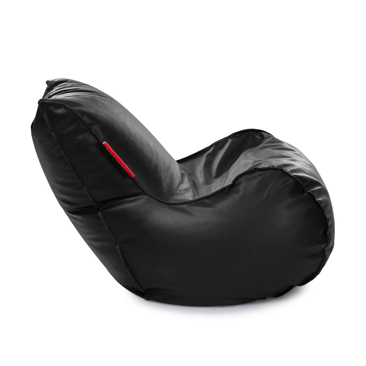 Style Homez MAMBO, Premiu Leatherette XL Size Bean Bag Lounger Black Color Filled with Beans Fillers