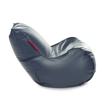 Style Homez MAMBO, Premiu Leatherette XL Size Bean Bag Grey Color Filled with Beans Fillers
