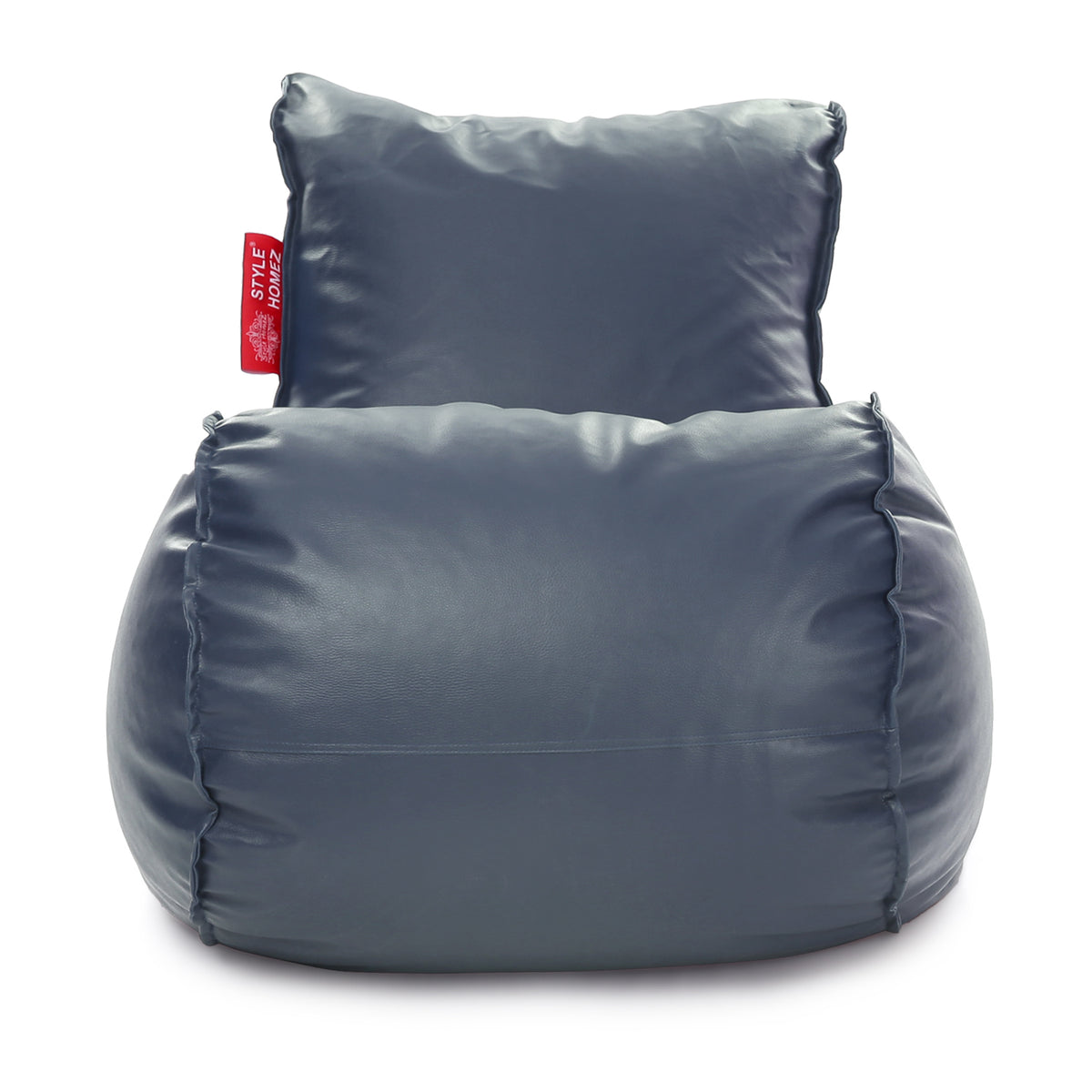 Style Homez MAMBO, Premiu Leatherette XL Size Bean Bag Grey Color Filled with Beans Fillers