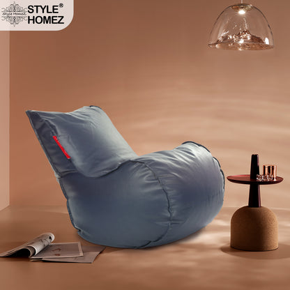 Style Homez MAMBO, Premiu Leatherette XL Size Bean Bag Grey Color Filled with Beans Fillers