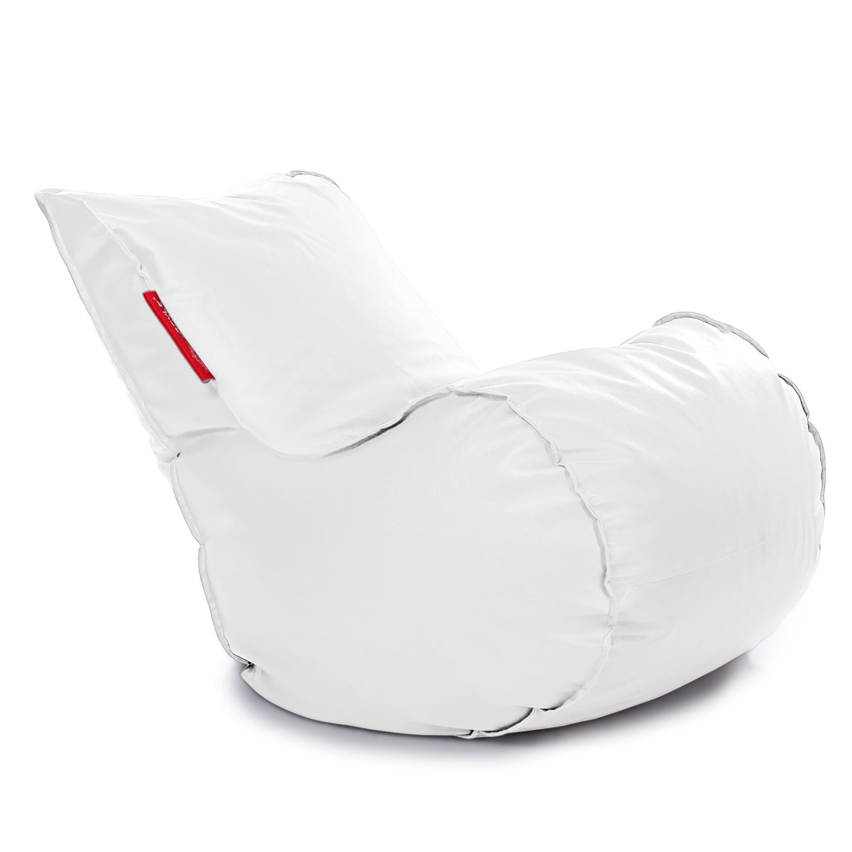 Style Homez MAMBO, Premiu Leatherette XL Size Bean Bag White Color Filled with Beans Fillers