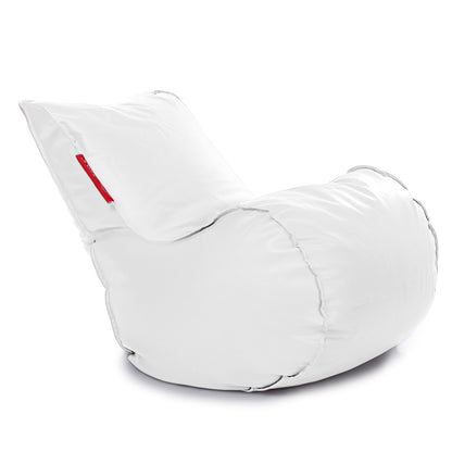 Style Homez MAMBO, Premiu Leatherette XL Size Bean Bag White Color Filled with Beans Fillers