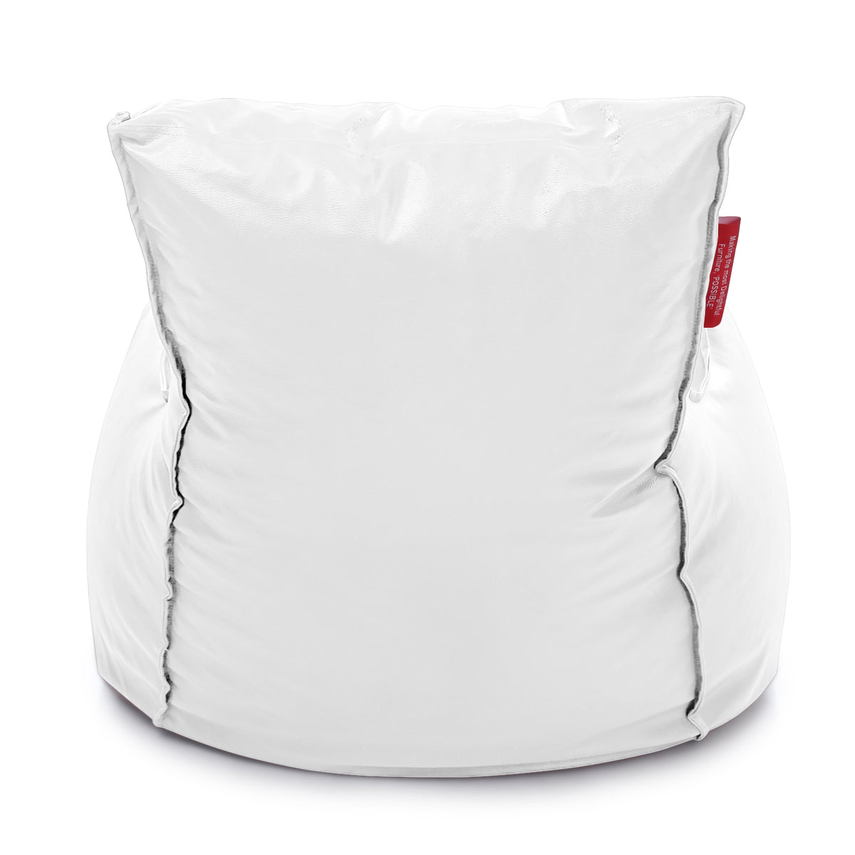 Style Homez MAMBO, Premiu Leatherette XL Size Bean Bag White Color Filled with Beans Fillers