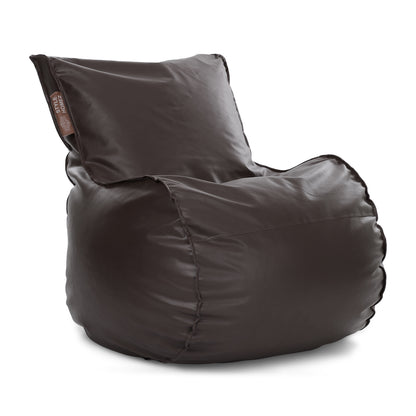 Style Homez MAMBO, Premium Leatherette Fabric XXL Bean Bag Chocolate Brown Color Filled with Beans Fillers