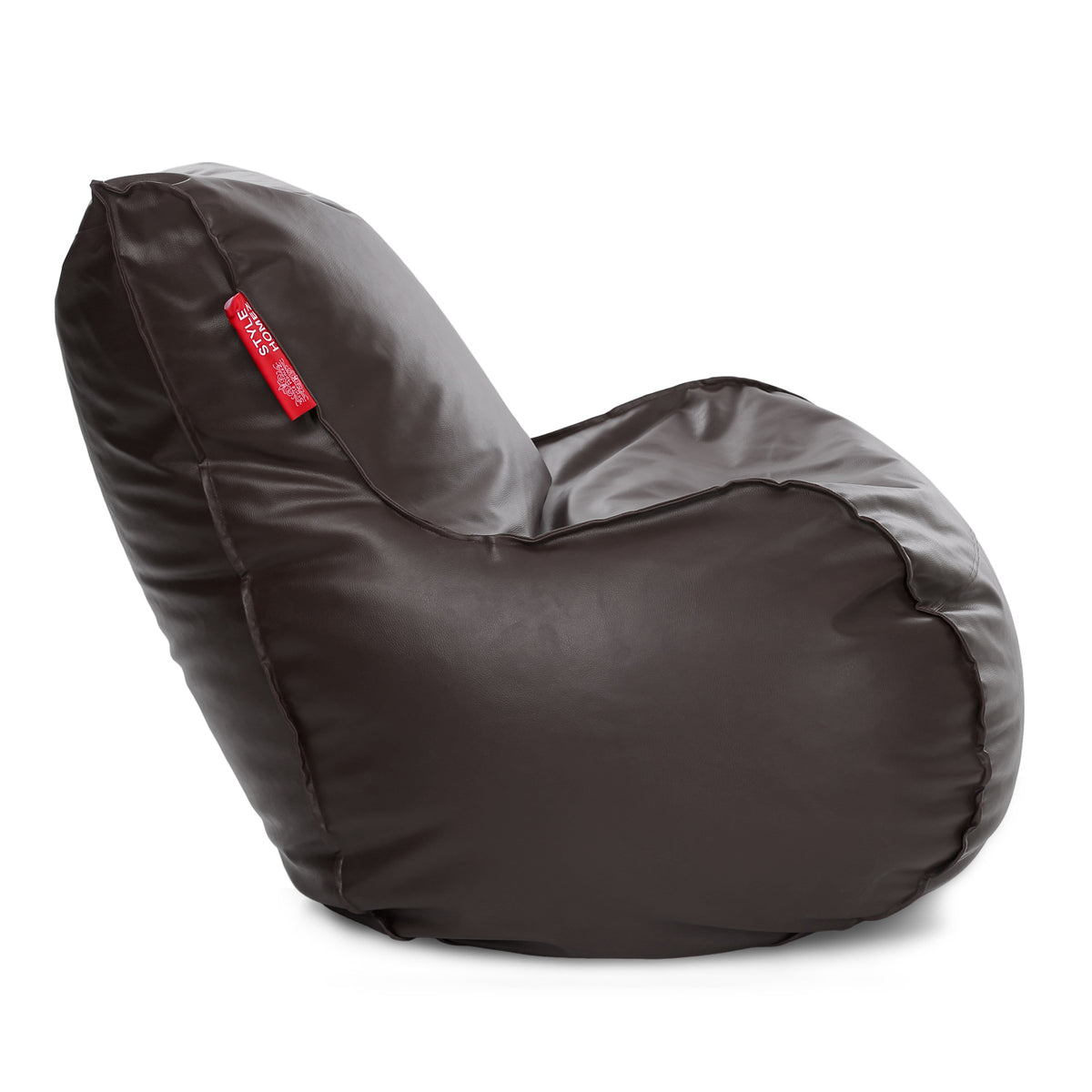 Style Homez MAMBO, Premium Leatherette Fabric XXL Bean Bag Chocolate Brown Color Filled with Beans Fillers