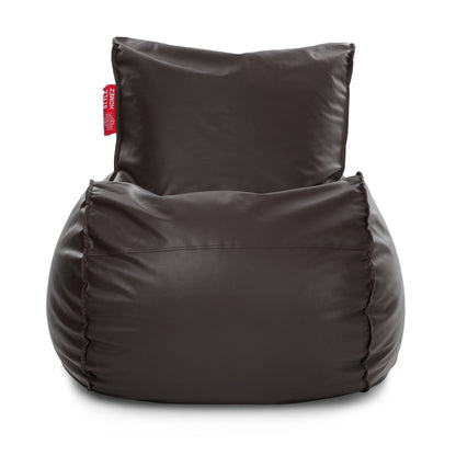 Style Homez MAMBO, Premium Leatherette Fabric XXL Bean Bag Chocolate Brown Color Filled with Beans Fillers