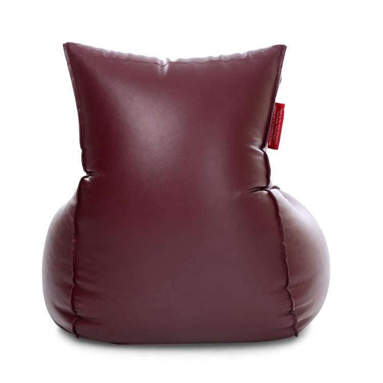 Style Homez MAMBO, Premium Leatherette Fabric XXL Bean Bag Maroon Color Filled with Beans Fillers