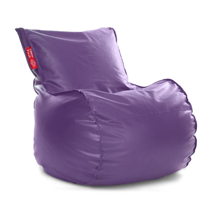 Style Homez MAMBO, Premium Leatherette Fabric XXL Bean Bag Purple Color Filled with Beans Fillers