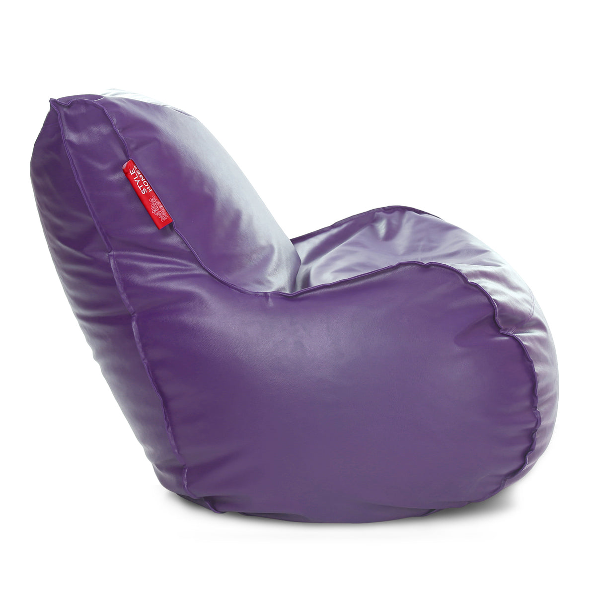 Style Homez MAMBO, Premium Leatherette Fabric XXL Bean Bag Purple Color Filled with Beans Fillers