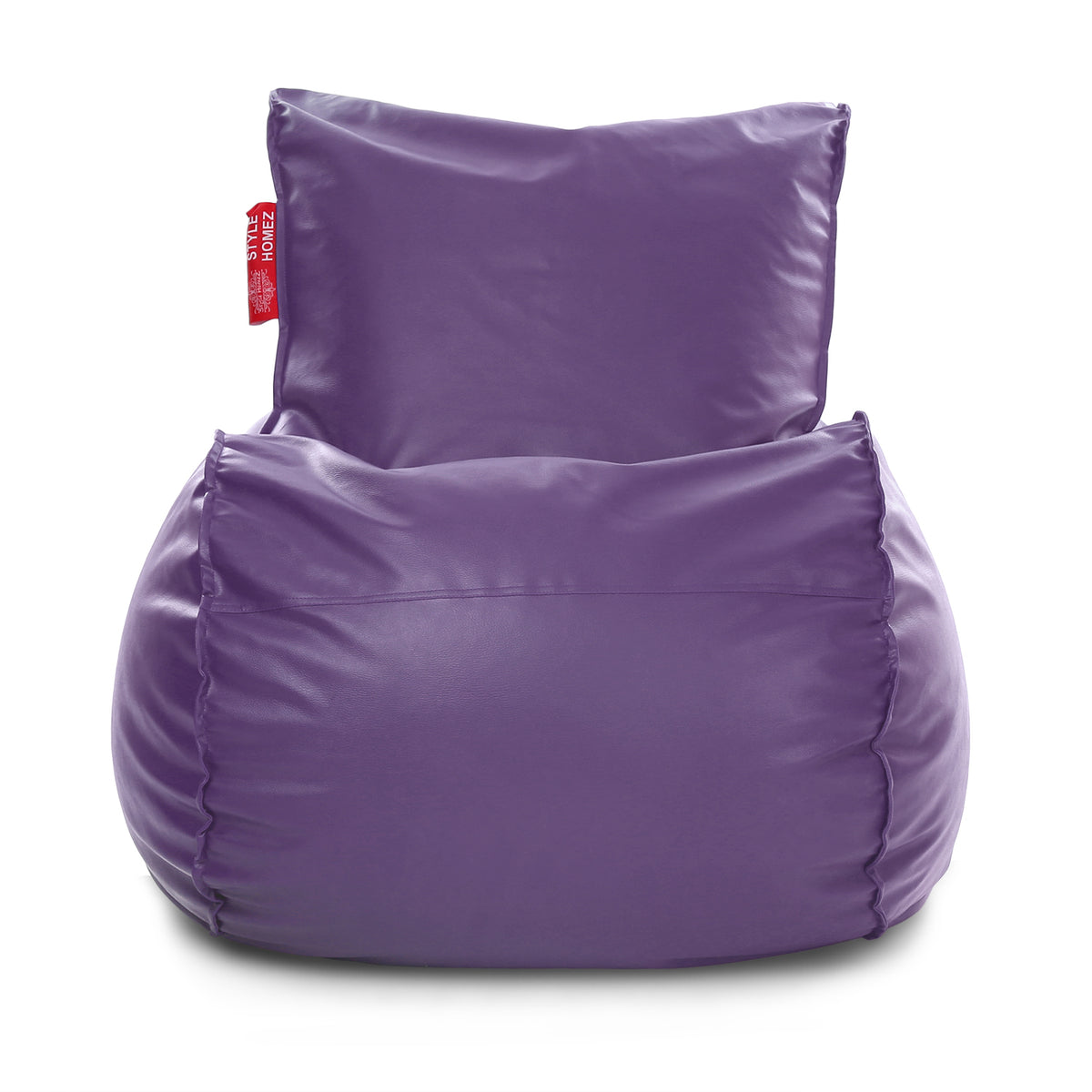 Style Homez MAMBO, Premium Leatherette Fabric XXL Bean Bag Purple Color Filled with Beans Fillers