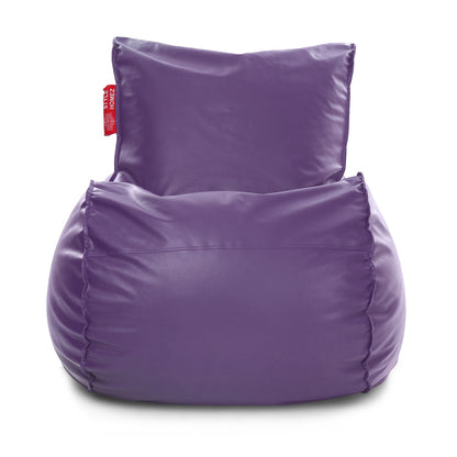 Style Homez MAMBO, Premium Leatherette Fabric XXL Bean Bag Purple Color Filled with Beans Fillers
