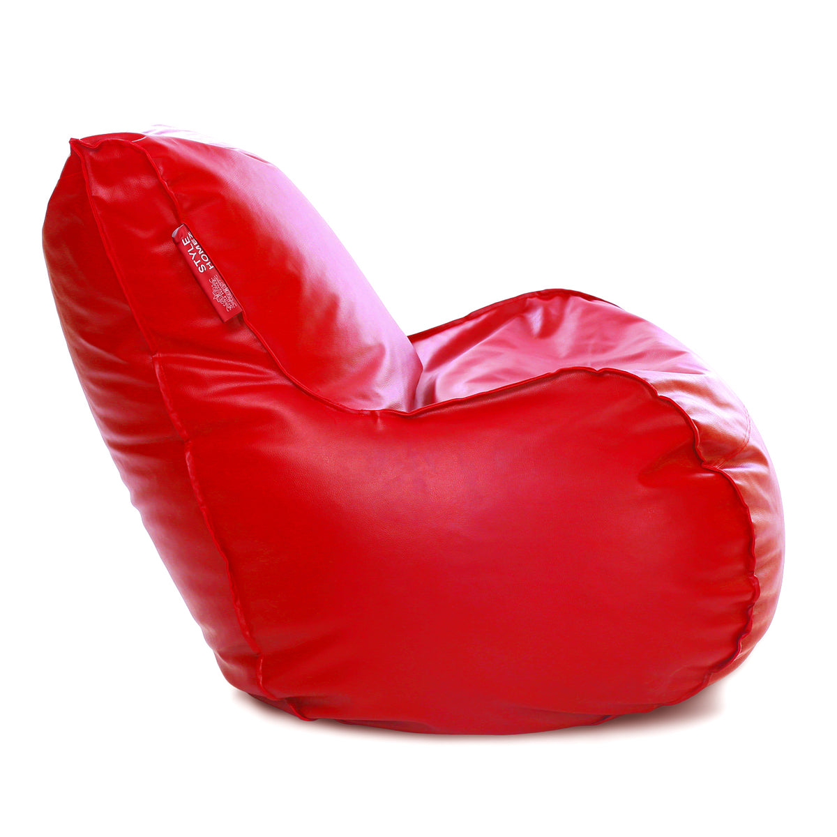 Style Homez MAMBO, Premium Leatherette Fabric XXL Bean Bag Red Color Filled with Beans Fillers