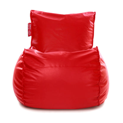 Style Homez MAMBO, Premium Leatherette Fabric XXL Bean Bag Red Color Filled with Beans Fillers