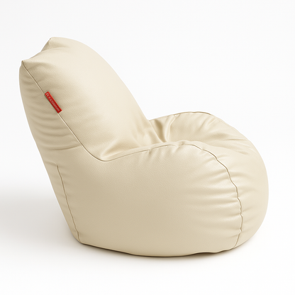Style Homez MAMBO, Premium Leatherette Fabric XXXL Bean Bag BEIGE Color Filled with Beans Fillers