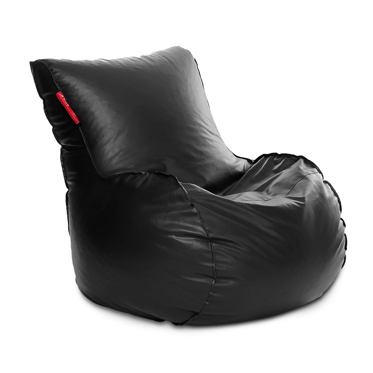 Style Homez MAMBO, Premium Leatherette Fabric XXXL Bean Bag Lounger Black Color Filled with Beans Fillers