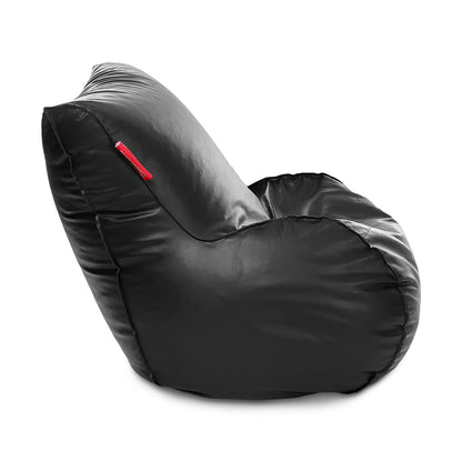 Style Homez MAMBO, Premium Leatherette Fabric XXXL Bean Bag Lounger Black Color Filled with Beans Fillers