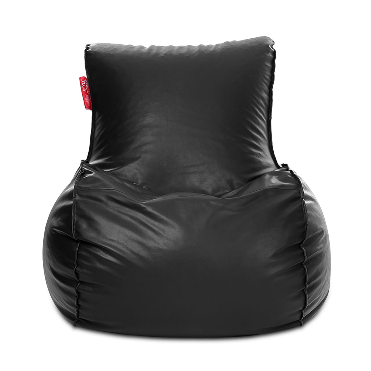 Style Homez MAMBO, Premium Leatherette Fabric XXXL Bean Bag Lounger Black Color Filled with Beans Fillers
