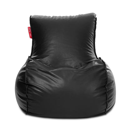 Style Homez MAMBO, Premium Leatherette Fabric XXXL Bean Bag Lounger Black Color Filled with Beans Fillers