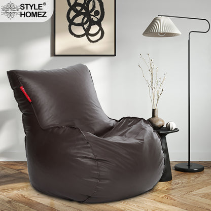 Style Homez MAMBO, Premium Leatherette Fabric XXXL Bean Bag Chocolate Brown Color Filled with Beans Fillers