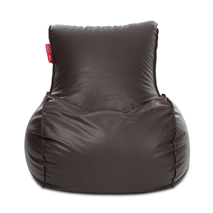 Style Homez MAMBO, Premium Leatherette Fabric XXXL Bean Bag Chocolate Brown Color Filled with Beans Fillers