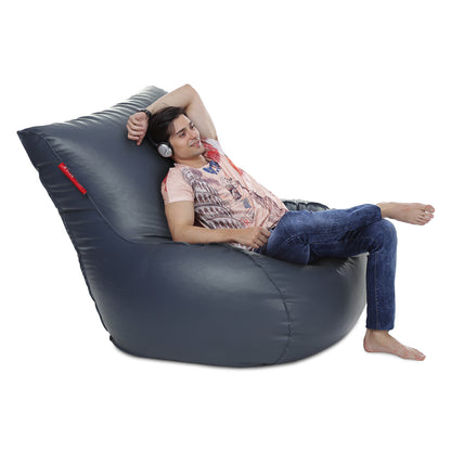 Style Homez MAMBO, Premium Leatherette Fabric XXXL Bean Bag Grey Color Filled with Beans Fillers