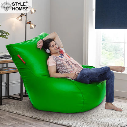 Style Homez MAMBO, Premium Leatherette Fabric XXXL Bean Bag Green Color Filled with Beans Fillers