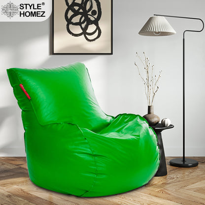 Style Homez MAMBO, Premium Leatherette Fabric XXXL Bean Bag Green Color Filled with Beans Fillers