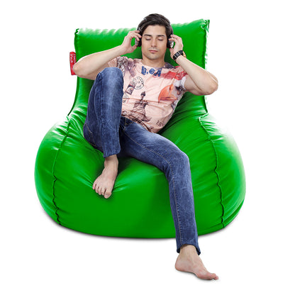 Style Homez MAMBO, Premium Leatherette Fabric XXXL Bean Bag Green Color Filled with Beans Fillers
