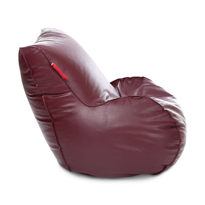 Style Homez MAMBO, Premium Leatherette Fabric XXXL Bean Bag Maroon Color Filled with Beans Fillers