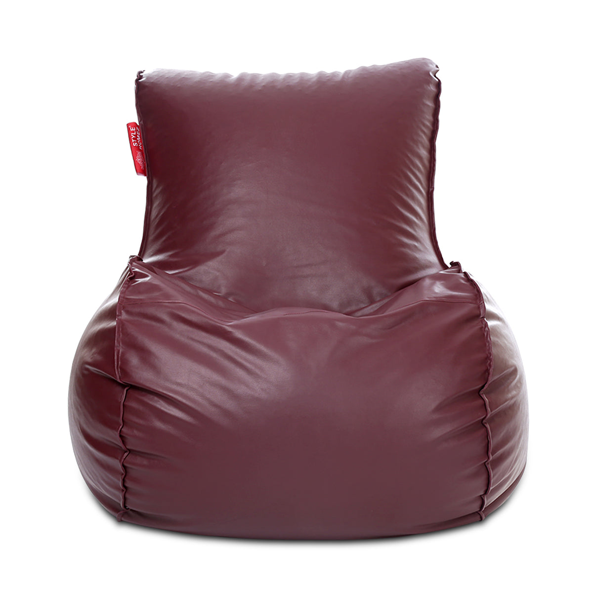 Style Homez MAMBO, Premium Leatherette Fabric XXXL Bean Bag Maroon Color Filled with Beans Fillers