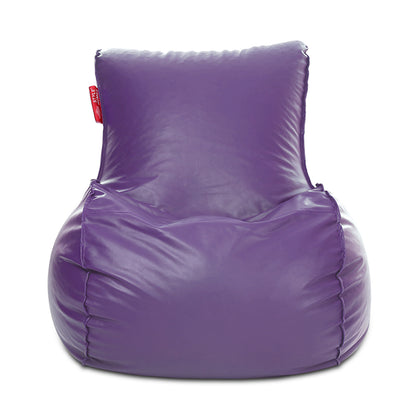 Style Homez MAMBO, Premium Leatherette Fabric XXXL Bean Bag Purple Color Filled with Beans Fillers