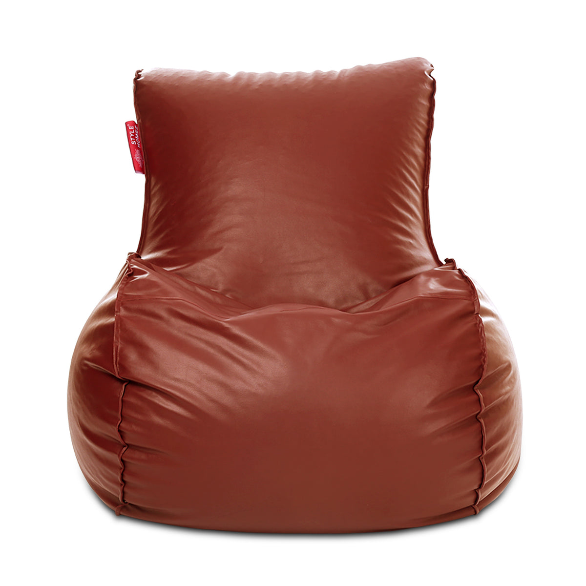 Style Homez MAMBO, Premium Leatherette Fabric XXXL Bean Bag Tan Color Filled with Beans Fillers