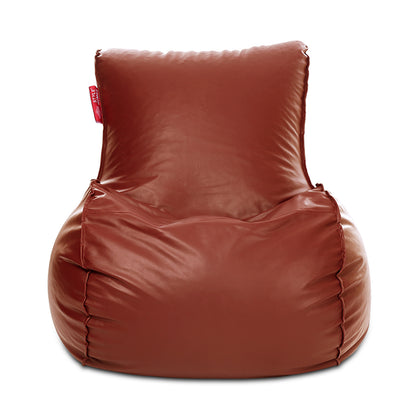 Style Homez MAMBO, Premium Leatherette Fabric XXXL Bean Bag Tan Color Filled with Beans Fillers