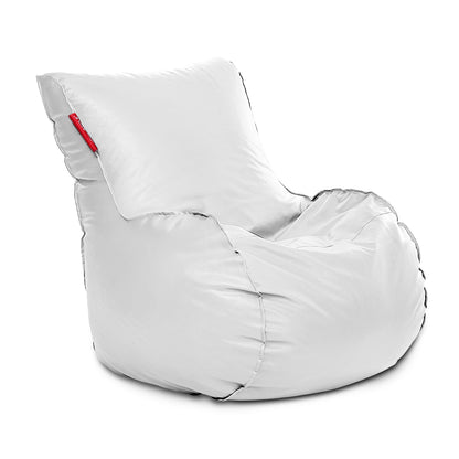 Style Homez MAMBO, Premium Leatherette Fabric XXXL Bean Bag White Color Filled with Beans Fillers