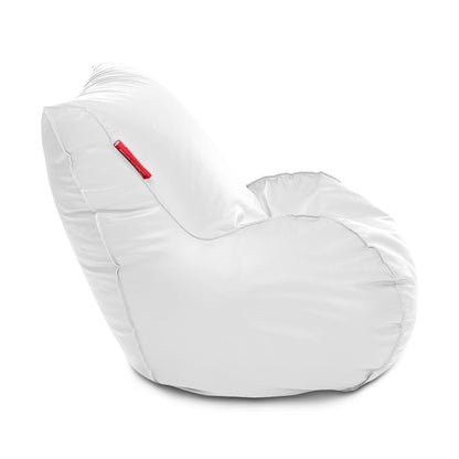 Style Homez MAMBO, Premium Leatherette Fabric XXXL Bean Bag White Color Filled with Beans Fillers