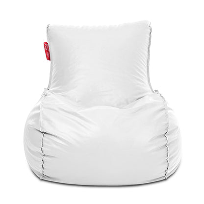 Style Homez MAMBO, Premium Leatherette Fabric XXXL Bean Bag White Color Filled with Beans Fillers