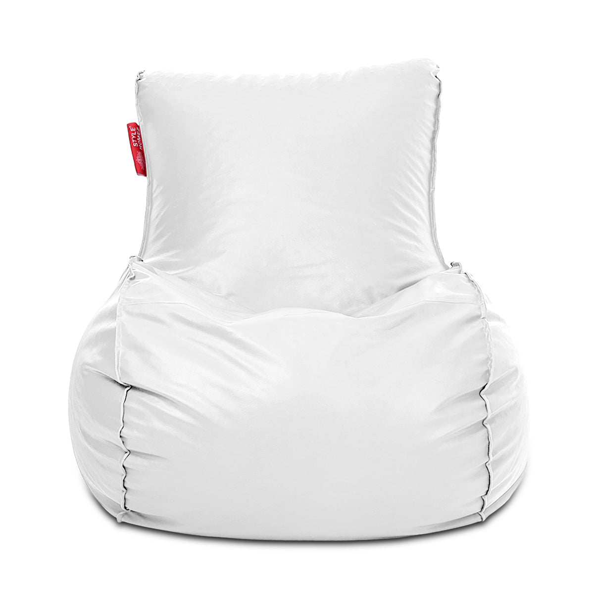 Style Homez MAMBO, Premium Leatherette Fabric XXXL Bean Bag White Color Filled with Beans Fillers