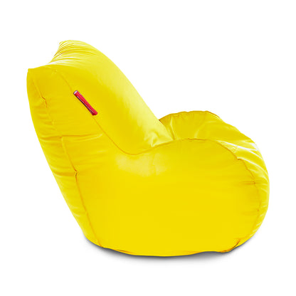 Style Homez MAMBO, Premium Leatherette Fabric XXXL Bean Bag Yellow Color Filled with Beans Fillers