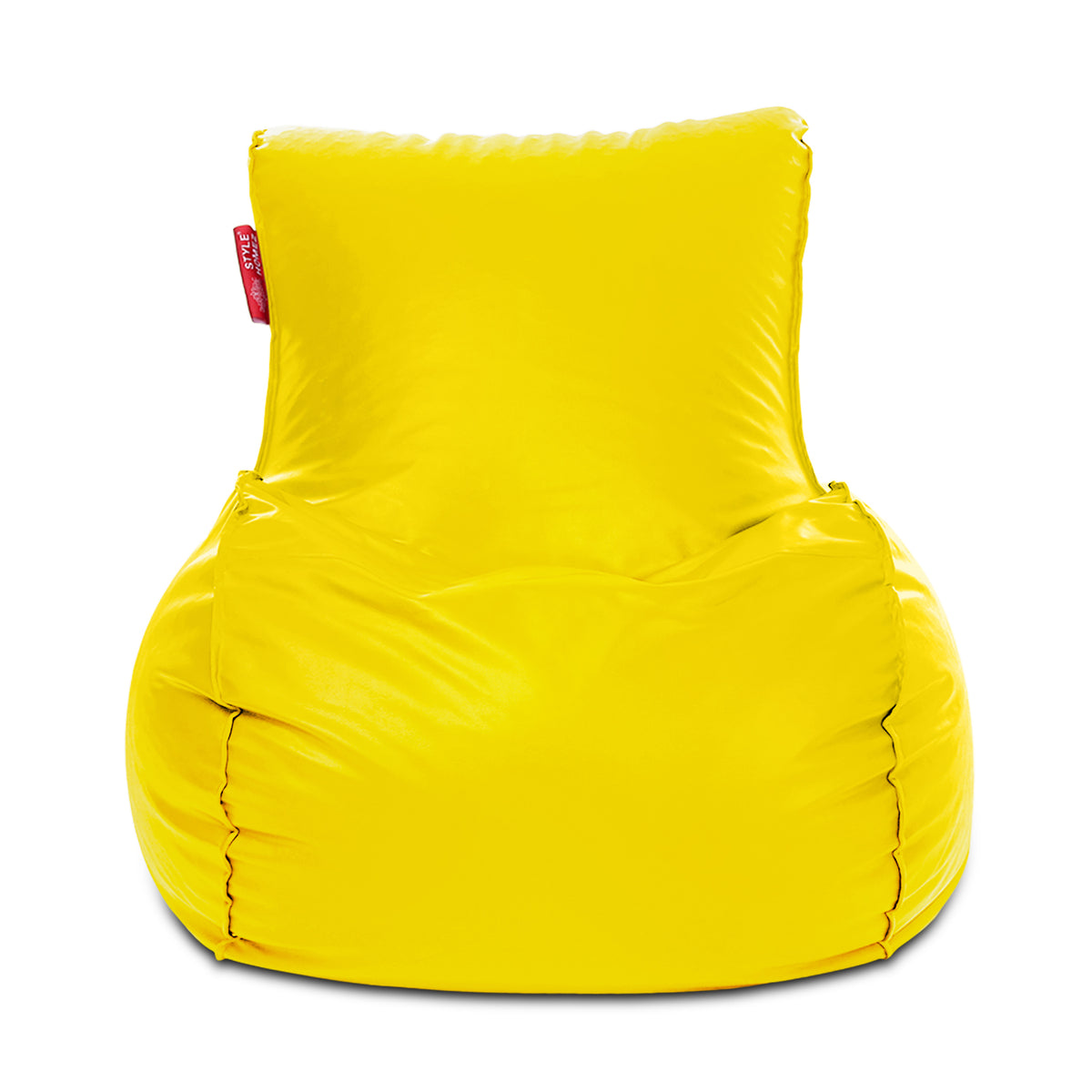 Style Homez MAMBO, Premium Leatherette Fabric XXXL Bean Bag Yellow Color Filled with Beans Fillers