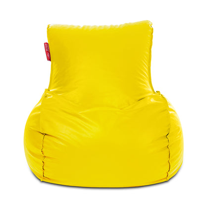 Style Homez MAMBO, Premium Leatherette Fabric XXXL Bean Bag Yellow Color Filled with Beans Fillers