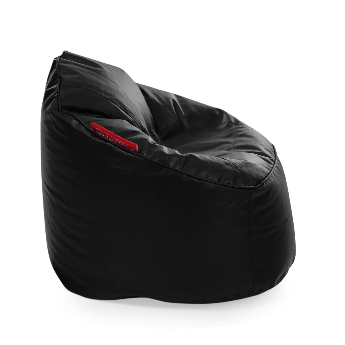 Style Homez Modern Mooda Rocker Lounger Bean Bag XXL Size Black Color Premium Leatherette Filled with Beans Fillers