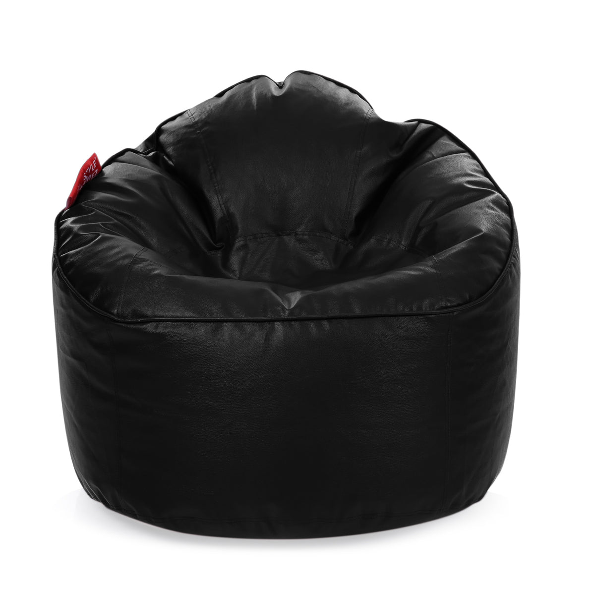 Style Homez Modern Mooda Rocker Lounger Bean Bag XXL Size Black Color Premium Leatherette Filled with Beans Fillers