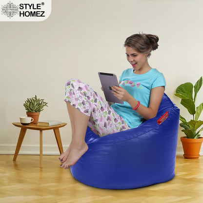 Style Homez Modern Mooda Rocker Lounger Bean Bag XXL Size Royal Blue Color Premium Leatherette Filled with Beans Fillers