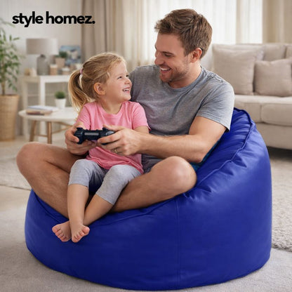 Style Homez Modern Mooda Rocker Lounger Bean Bag XXL Size Royal Blue Color Premium Leatherette Filled with Beans Fillers