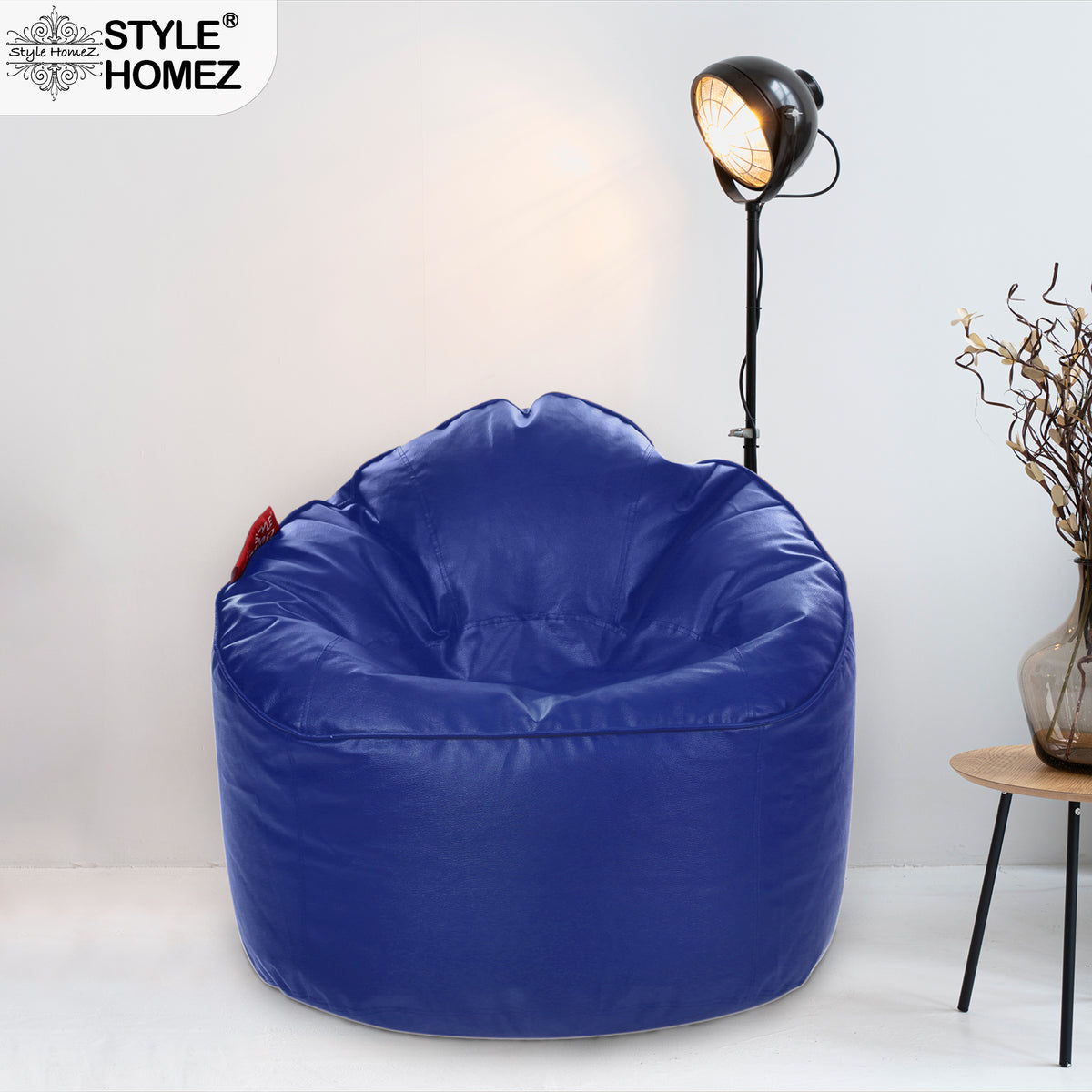 Style Homez Modern Mooda Rocker Lounger Bean Bag XXL Size Royal Blue Color Premium Leatherette Filled with Beans Fillers