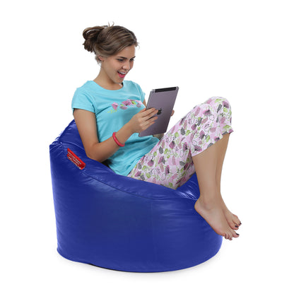 Style Homez Modern Mooda Rocker Lounger Bean Bag XXL Size Royal Blue Color Premium Leatherette Filled with Beans Fillers